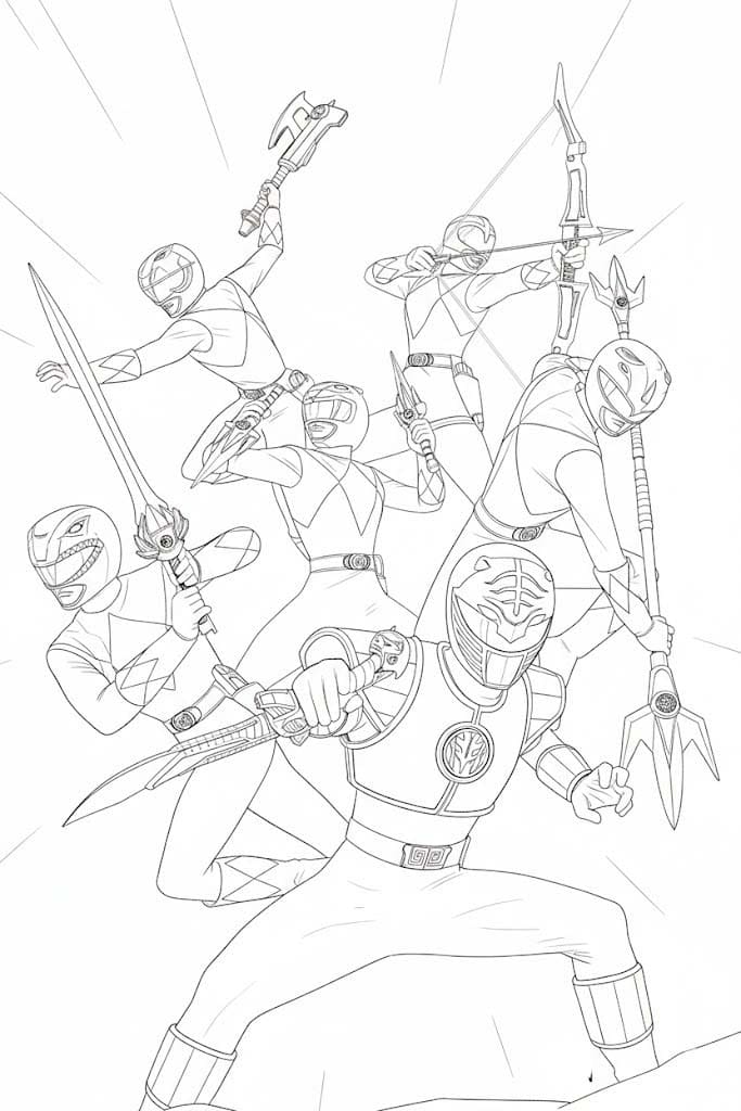 Power Rangers afdrukbaar voor kinderen