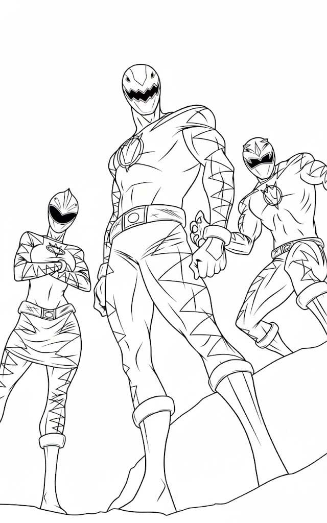 Power Rangers gratis afdrukbaar