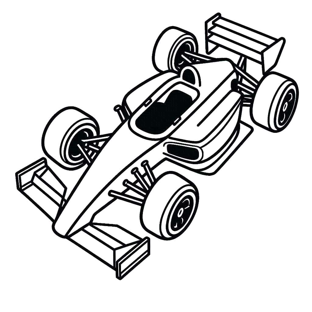 Raceauto afdrukbaar eenvoudig