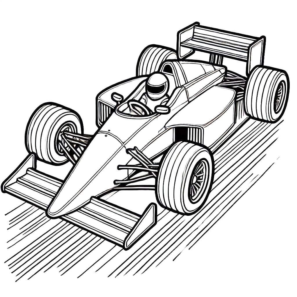 Raceauto gratis afdrukbaar eenvoudig