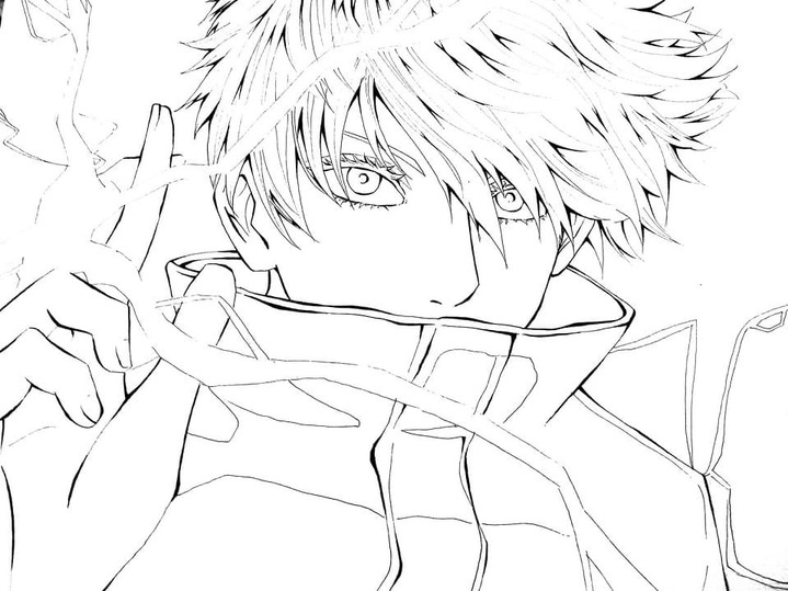 Satoru Gojo afdrukbaar basis