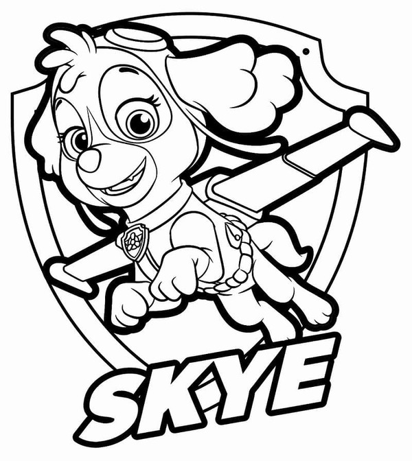 Skye Paw Patrol afdrukbaar eenvoudig