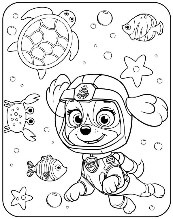 Skye Paw Patrol afdrukbaar simpel