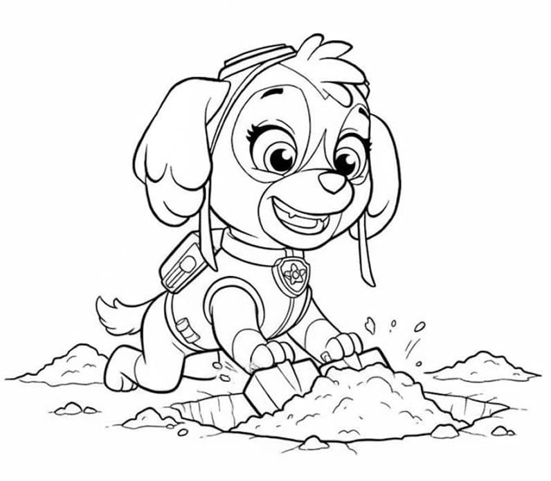 Skye Paw Patrol afdrukbaar voor kinderen