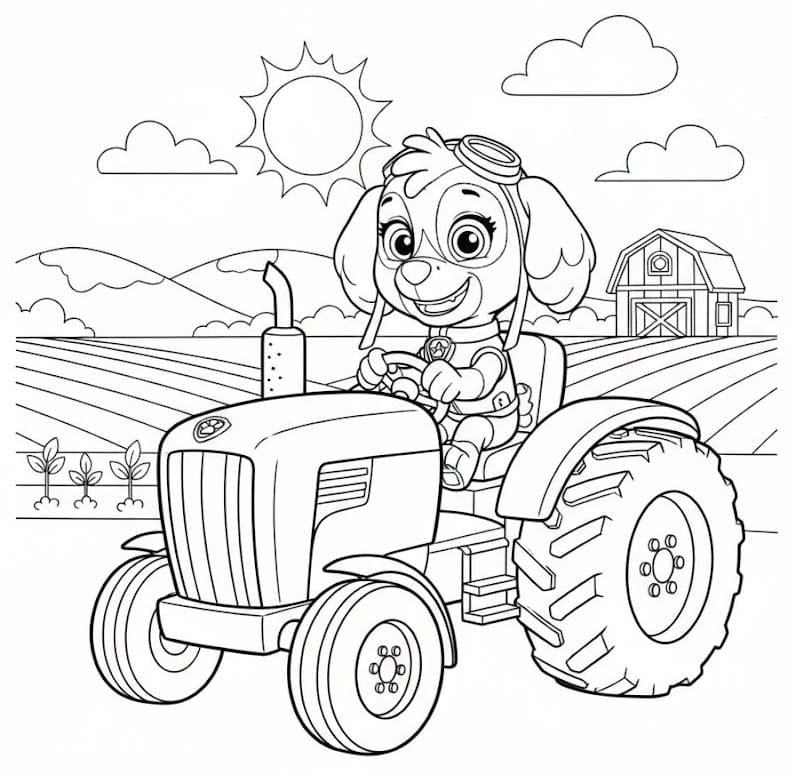 Skye Paw Patrol gratis afdrukbaar