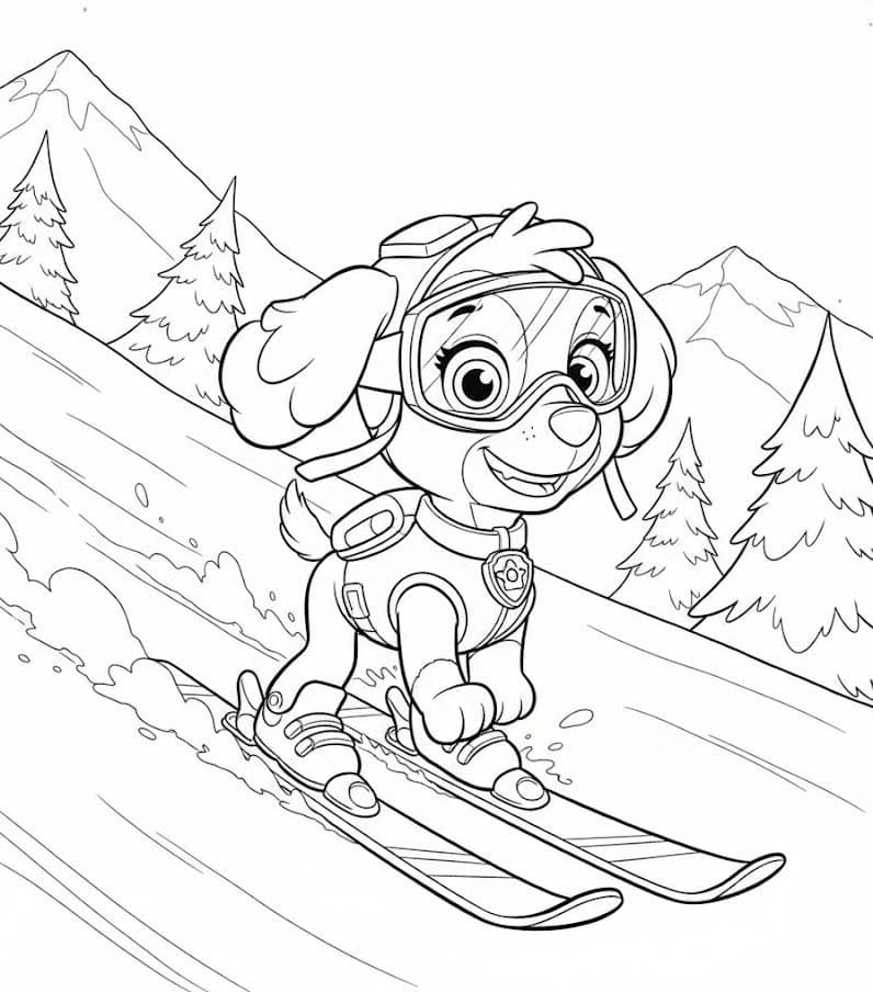 Skye Paw Patrol gratis afdrukbaar voor kinderen