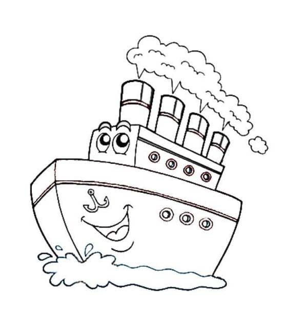 Stoomboot afdrukbaar voor kinderen