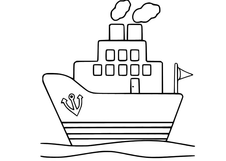 Stoomboot gratis afdrukbaar eenvoudig