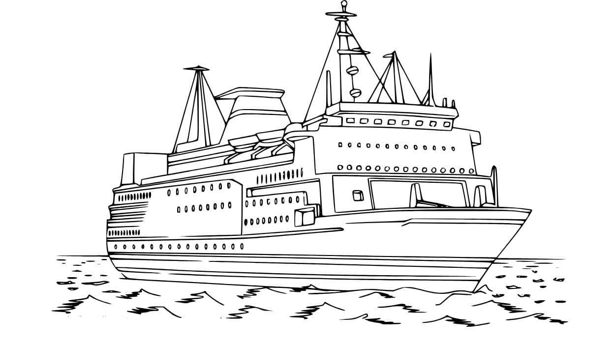 Stoomboot gratis afdrukbaar simpel