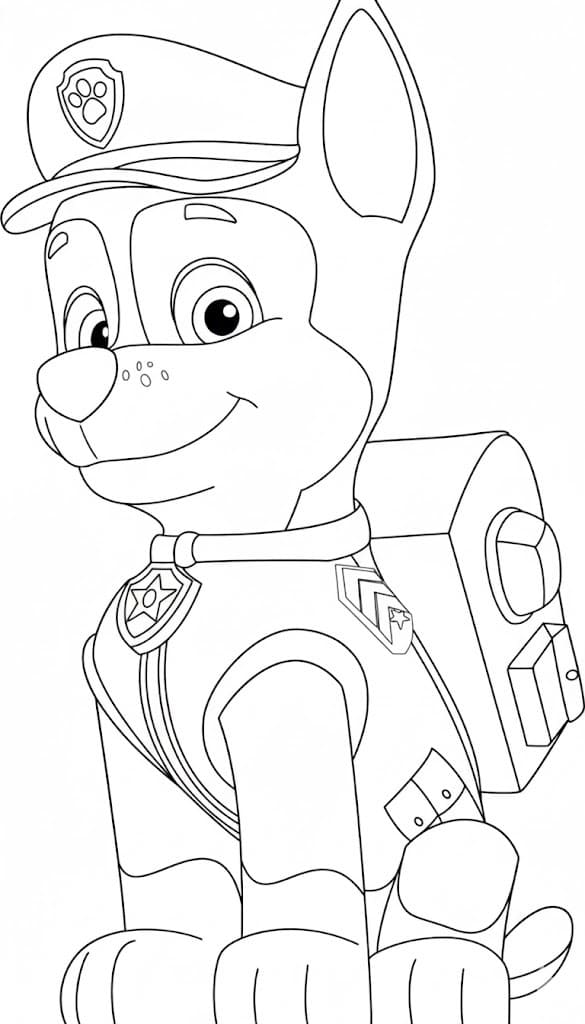 Tekenen Chase Paw Patrol eenvoudig