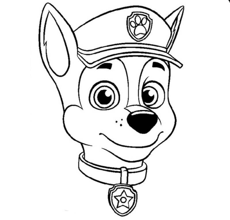 Tekenen Chase Paw Patrol gezicht