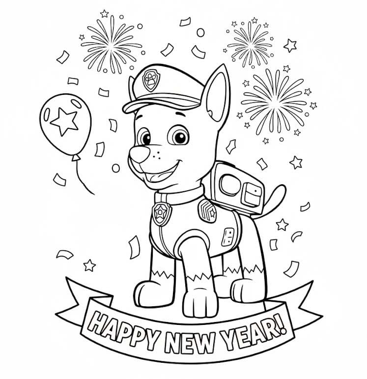 Tekenen Chase Paw Patrol gratis afdrukbaar basis