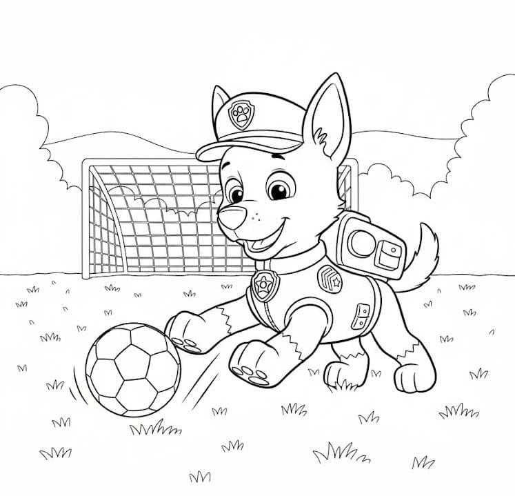 Tekenen Chase Paw Patrol gratis voor kinderen