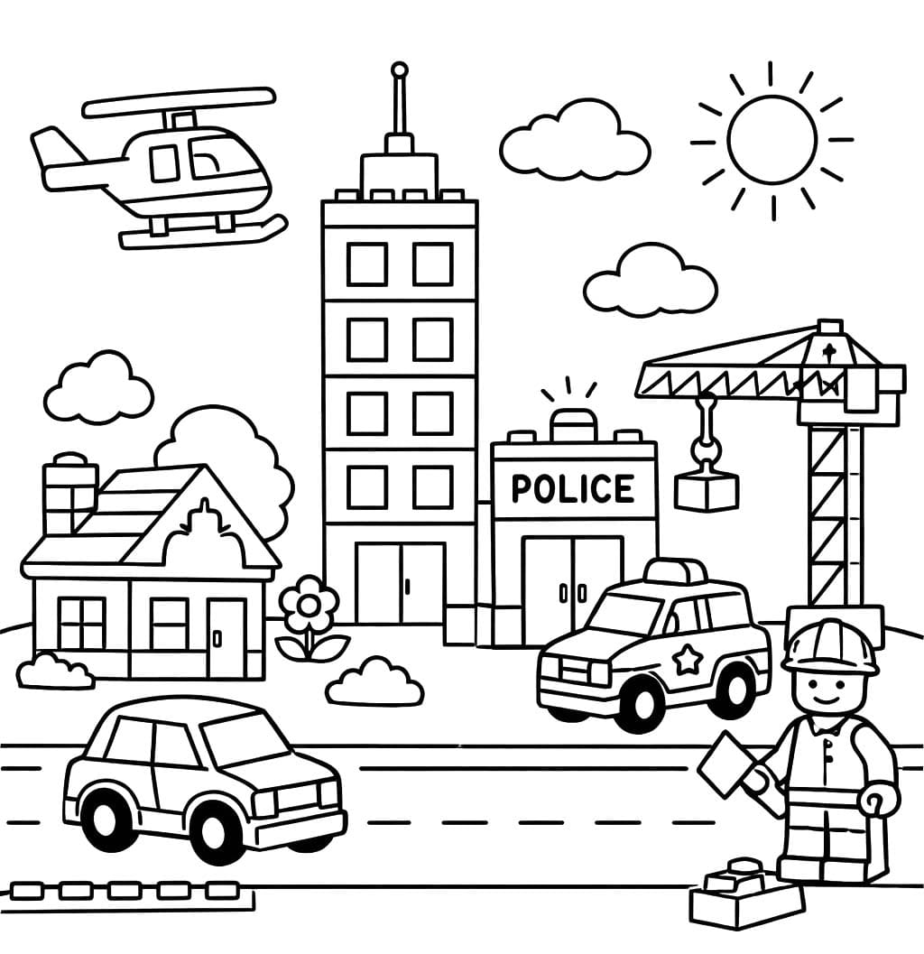 Tekenen Lego City afdrukbaar basis