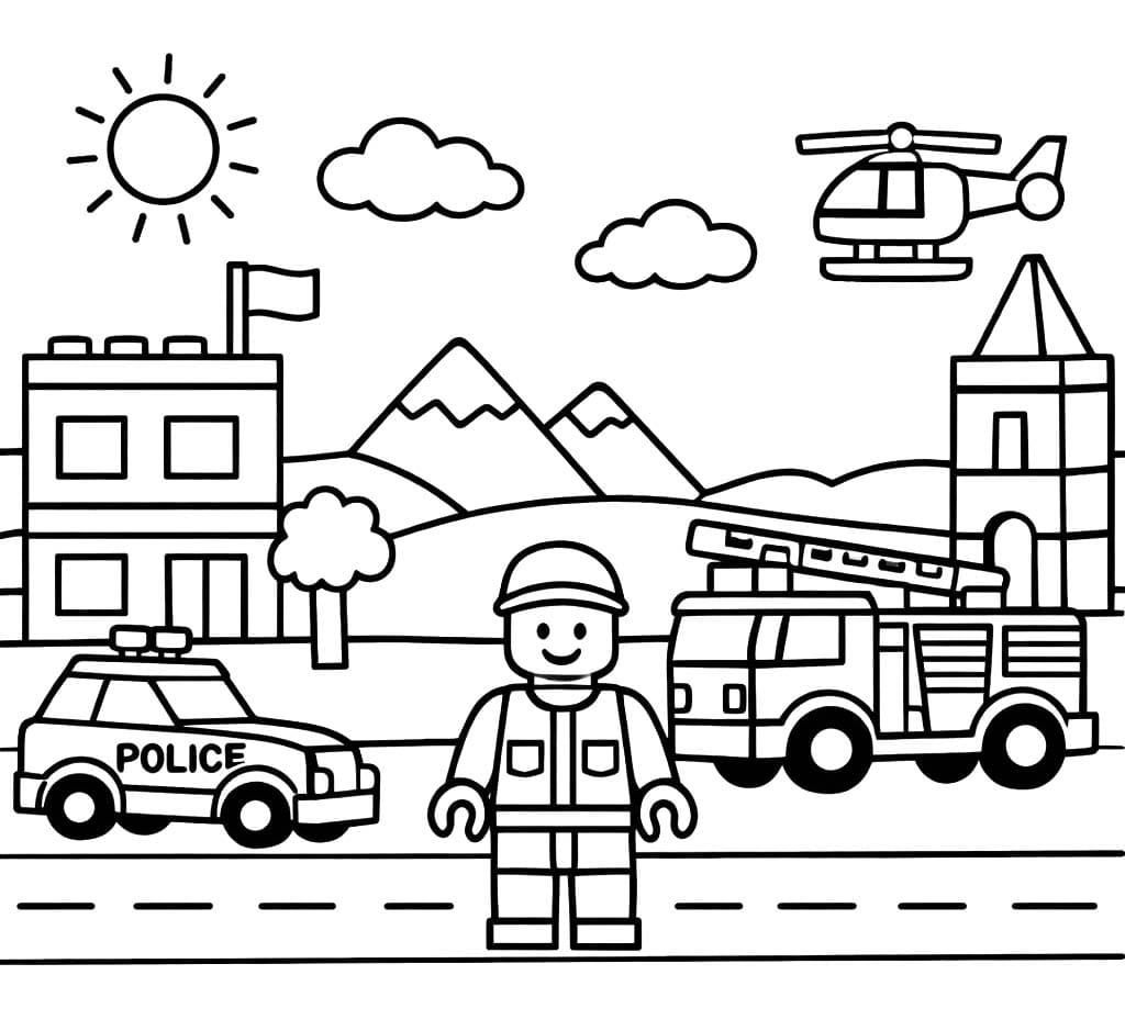 Tekenen Lego City gratis basis