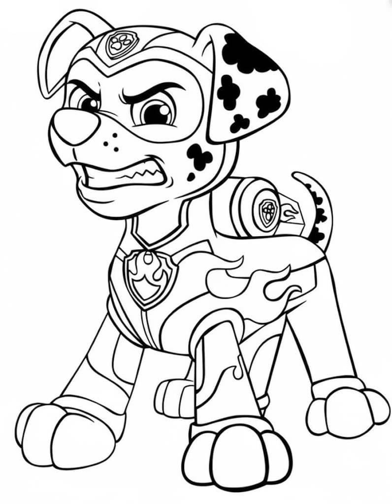 Tekenen Marshall Paw Patrol afdrukbaar