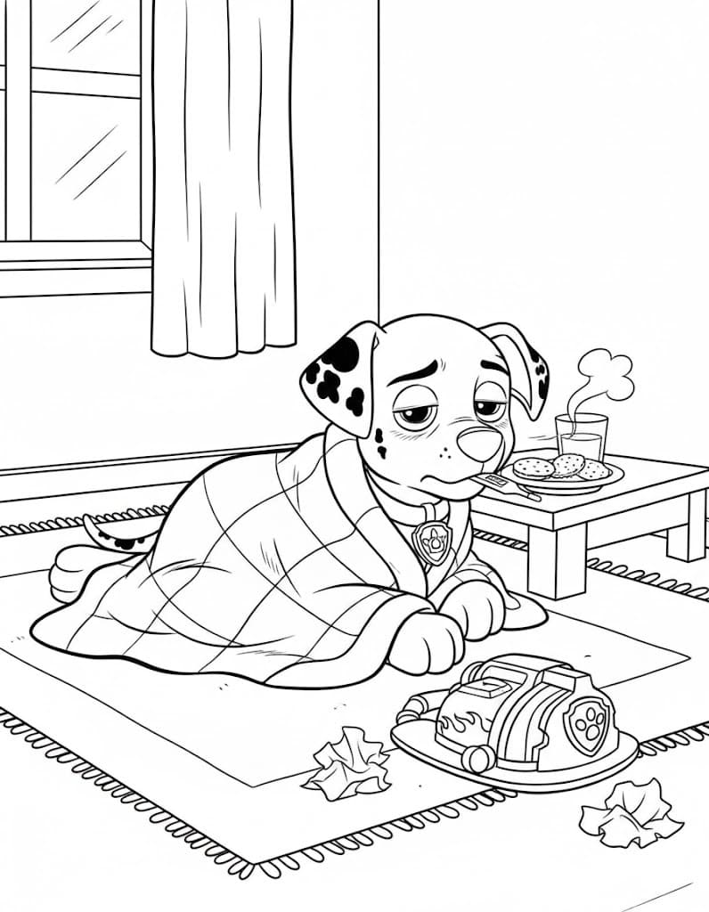 Tekenen Marshall Paw Patrol eenvoudig