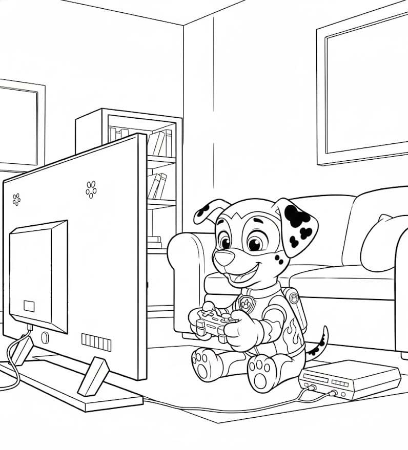Tekenen Marshall Paw Patrol gratis afdrukbaar