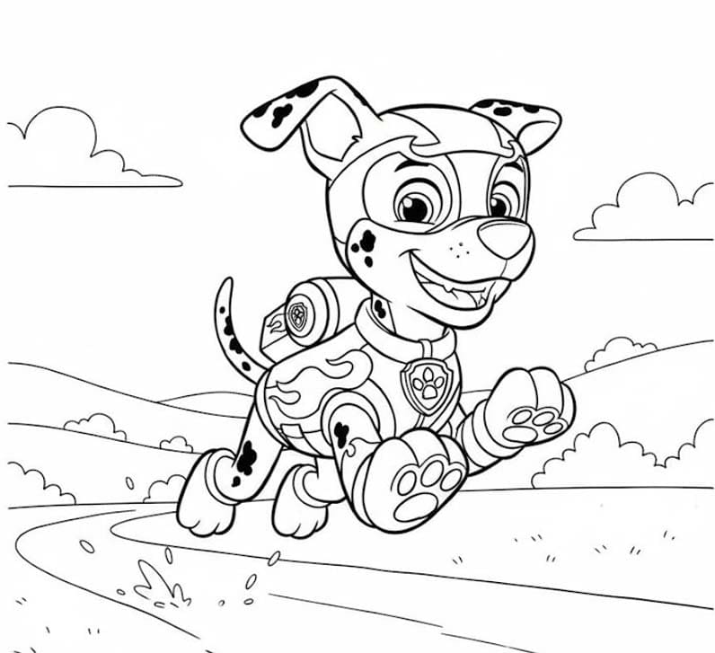 Tekenen Marshall Paw Patrol gratis basis