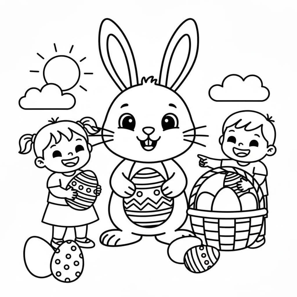 Tekenen Paashaas afdrukbaar basis