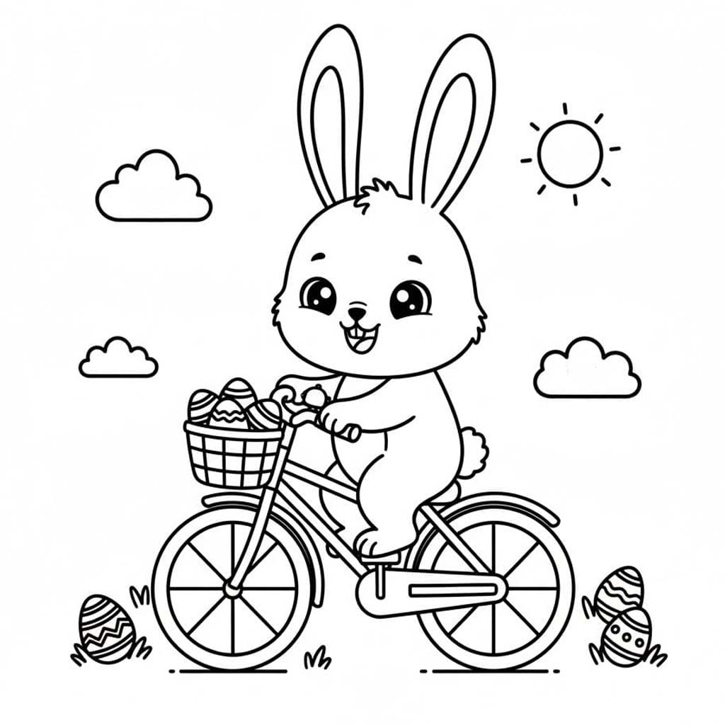 Tekenen Paashaas gratis afdrukbaar basis