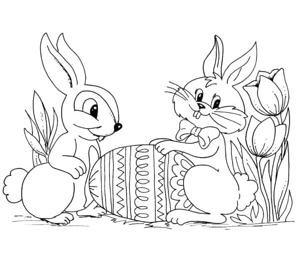 Tekenen Paashaas gratis eenvoudig