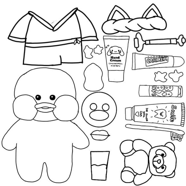 Tekenen Paper Duck afdrukbaar basis