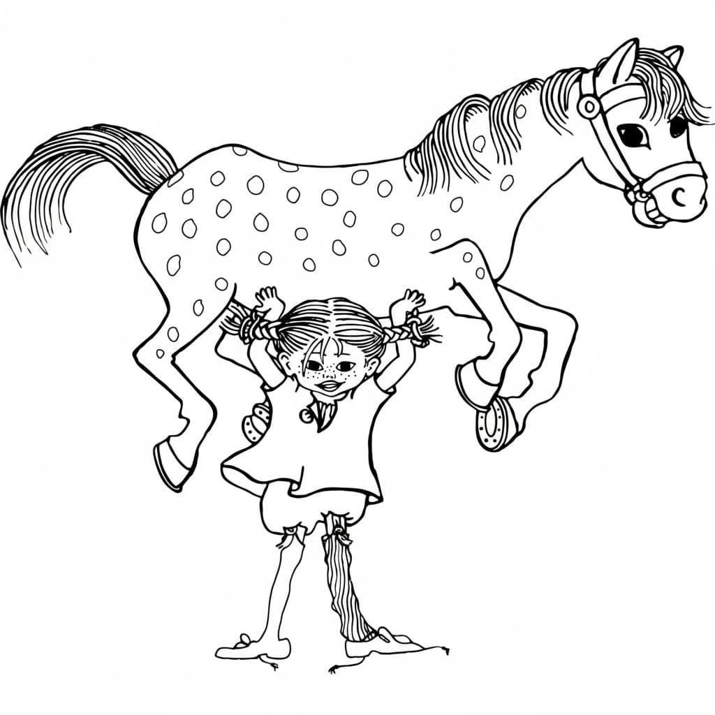 Tekenen Pippi Langkous afdrukbaar