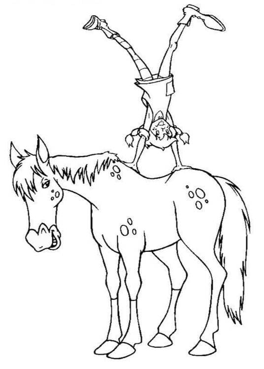 Tekenen Pippi Langkous afdrukbaar voor kinderen