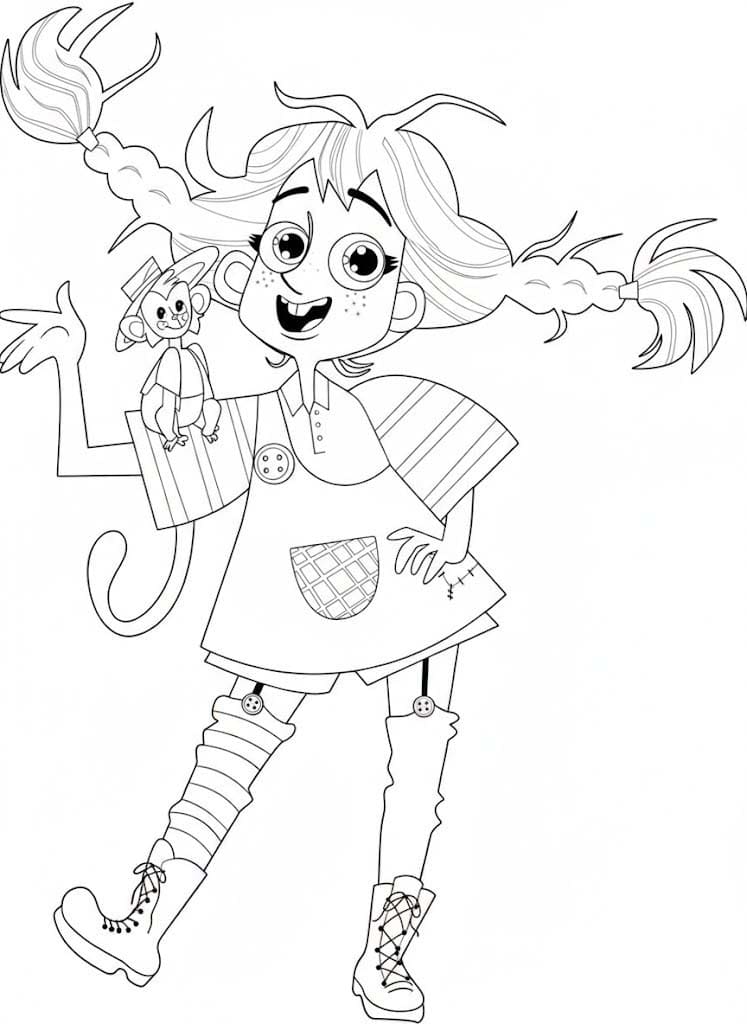 Tekenen Pippi Langkous simpel