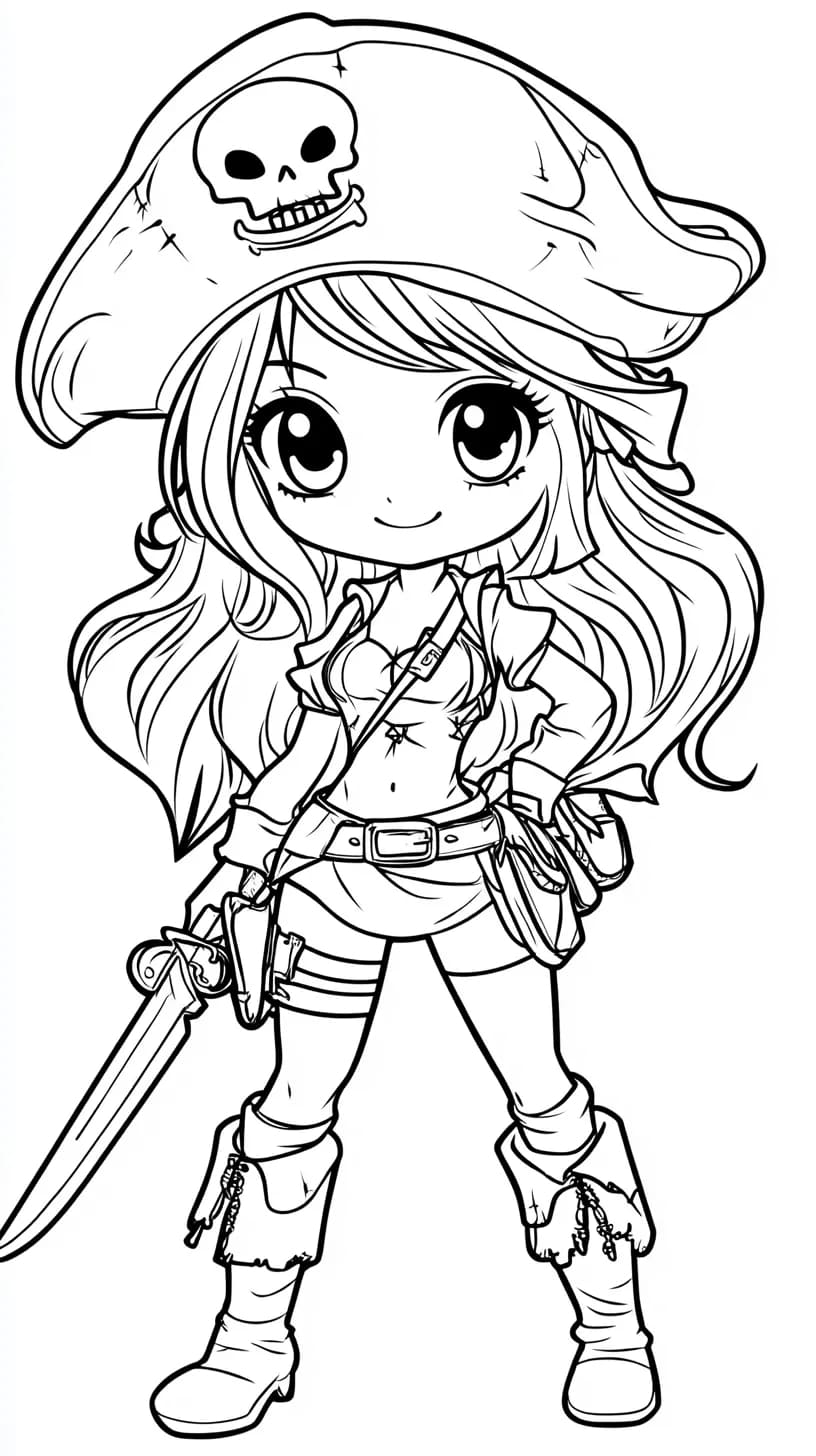 Tekenen Piraten afdrukbaar simpel