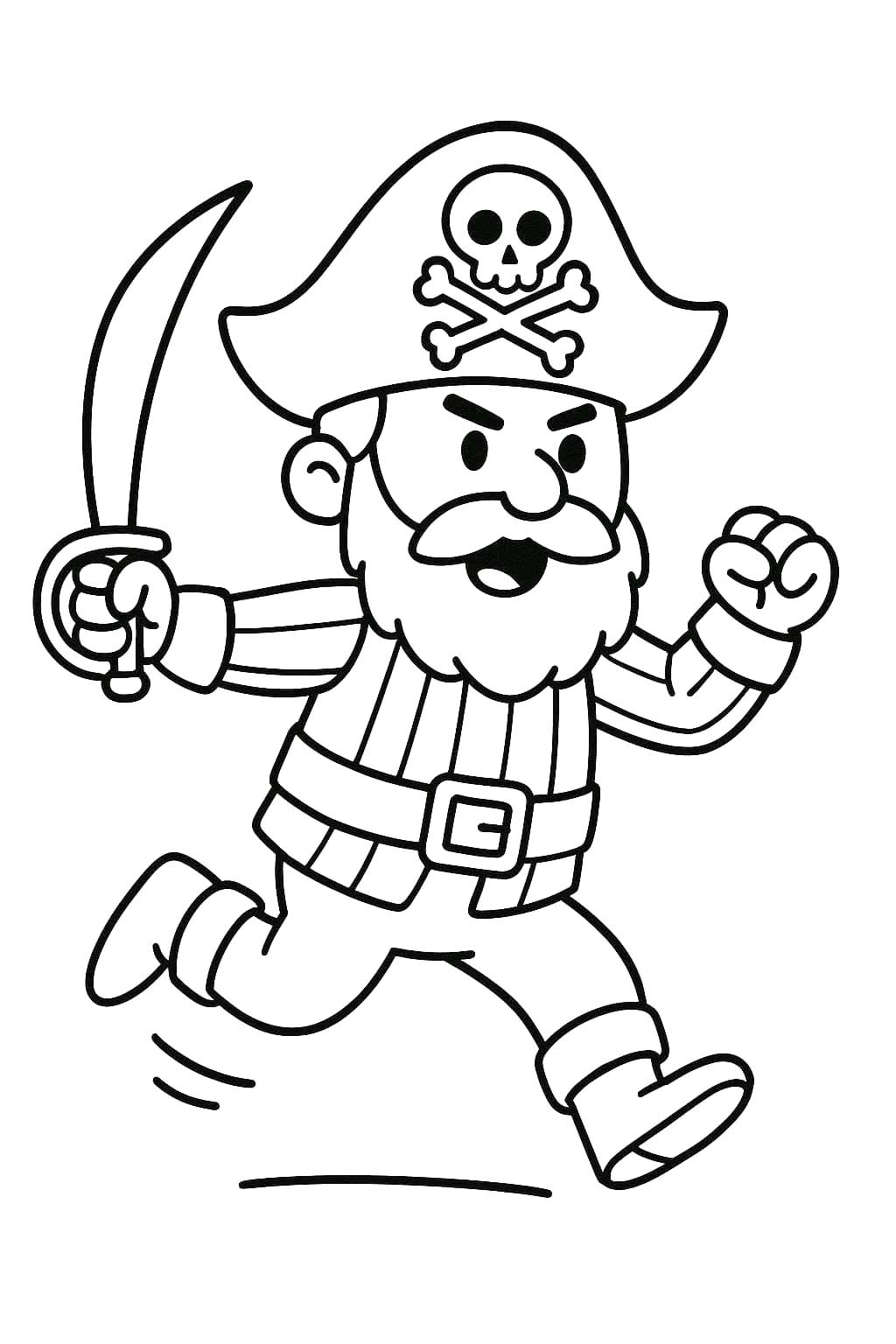 Tekenen Piraten gratis afdrukbaar eenvoudig
