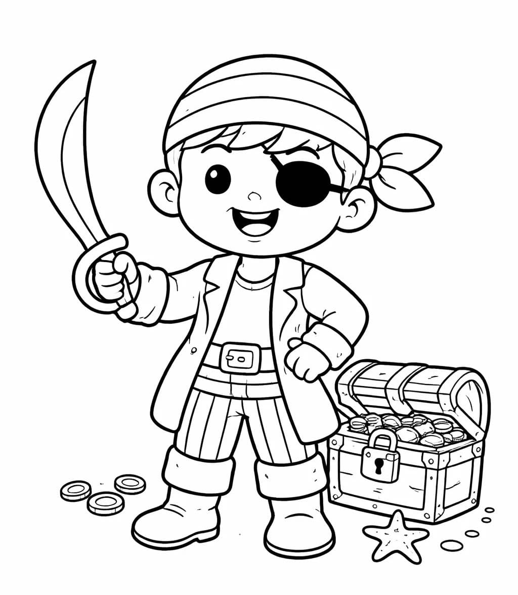 Tekenen Piraten gratis simpel