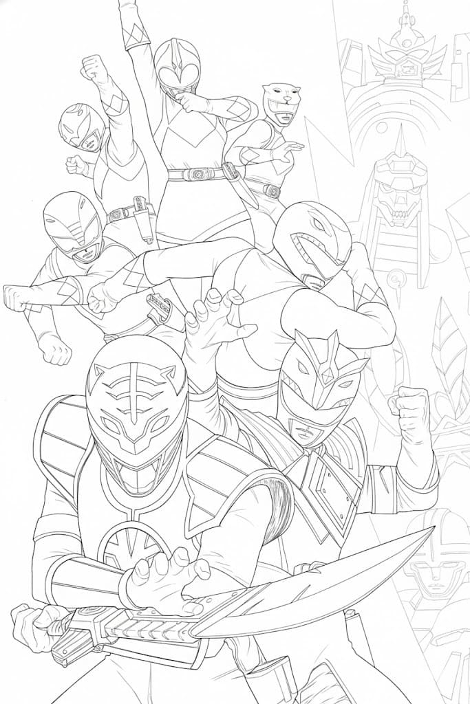 Tekenen Power Rangers afdrukbaar basis