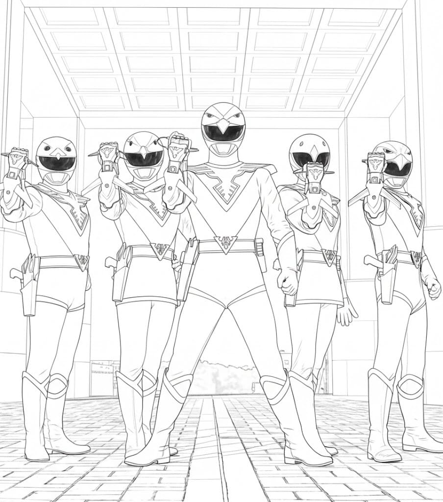 Tekenen Power Rangers afdrukbaar