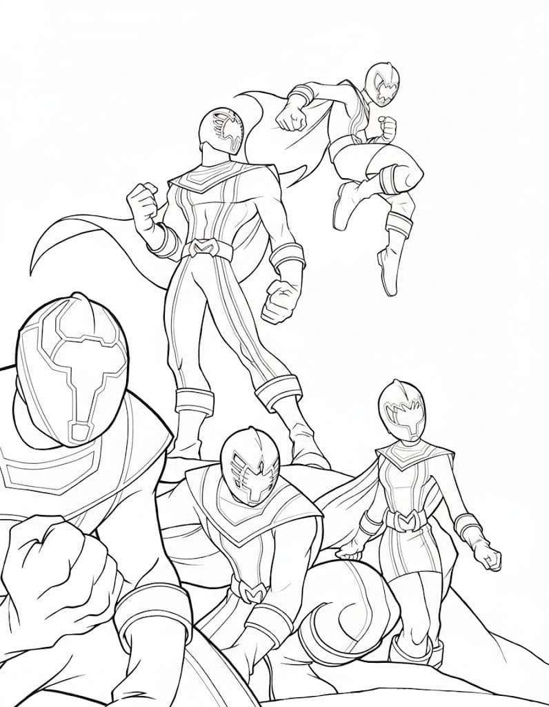 Tekenen Power Rangers gratis afdrukbaar basis