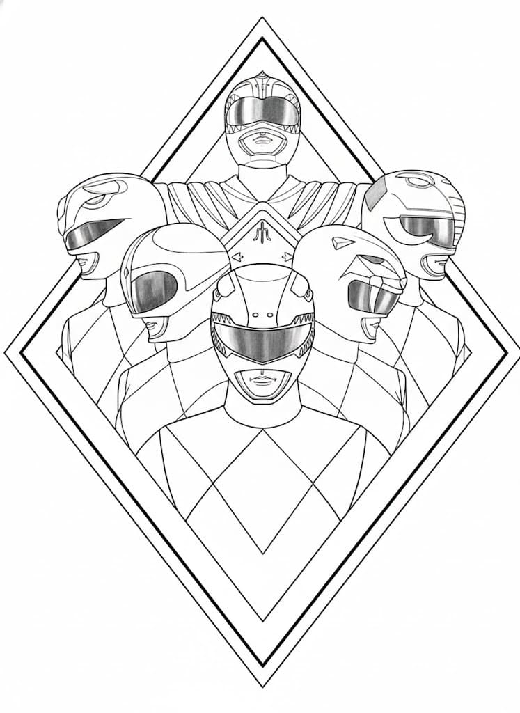 Tekenen Power Rangers gratis afdrukbaar