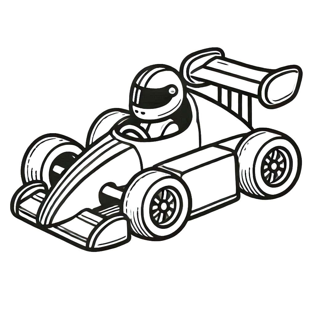 Tekenen Raceauto afdrukbaar eenvoudig