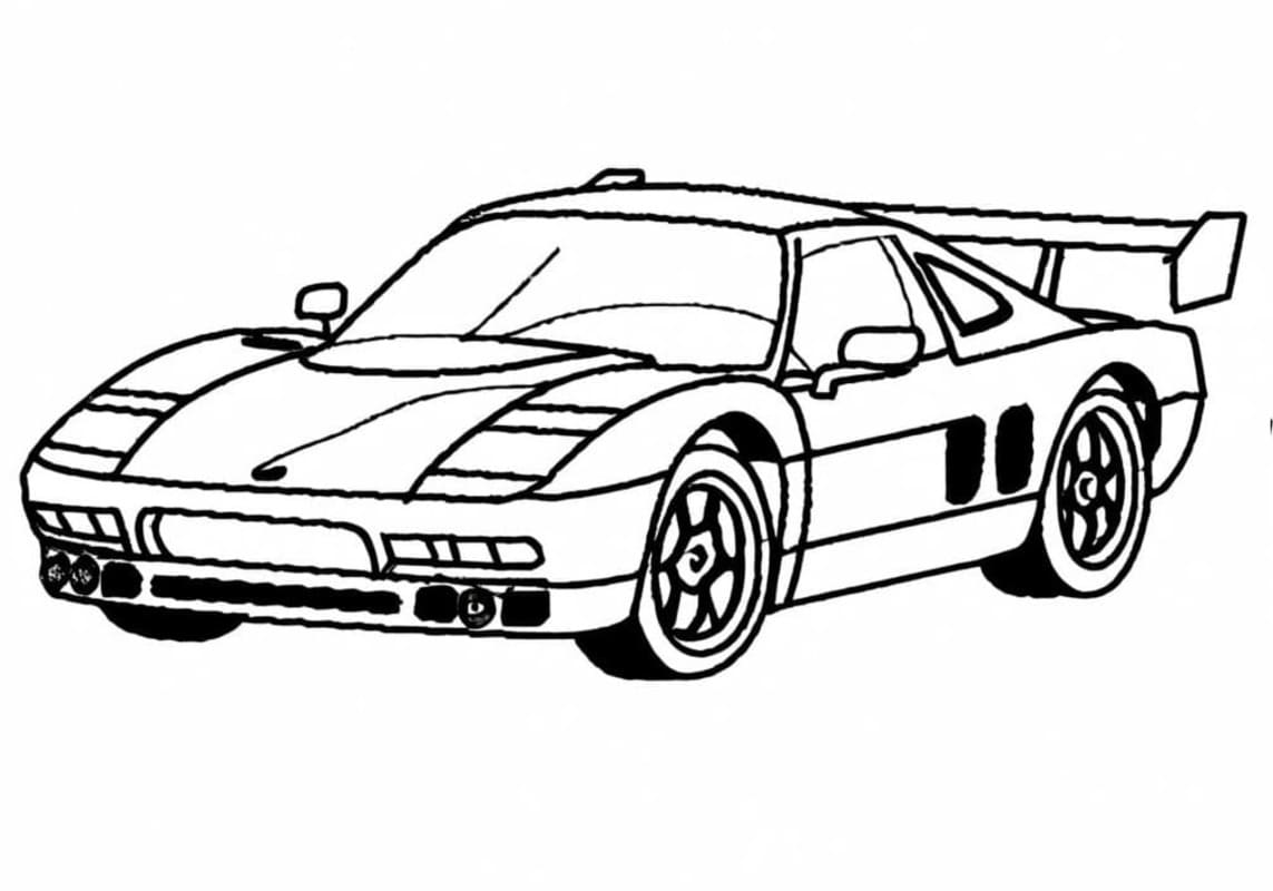 Tekenen Raceauto gratis afdrukbaar basis