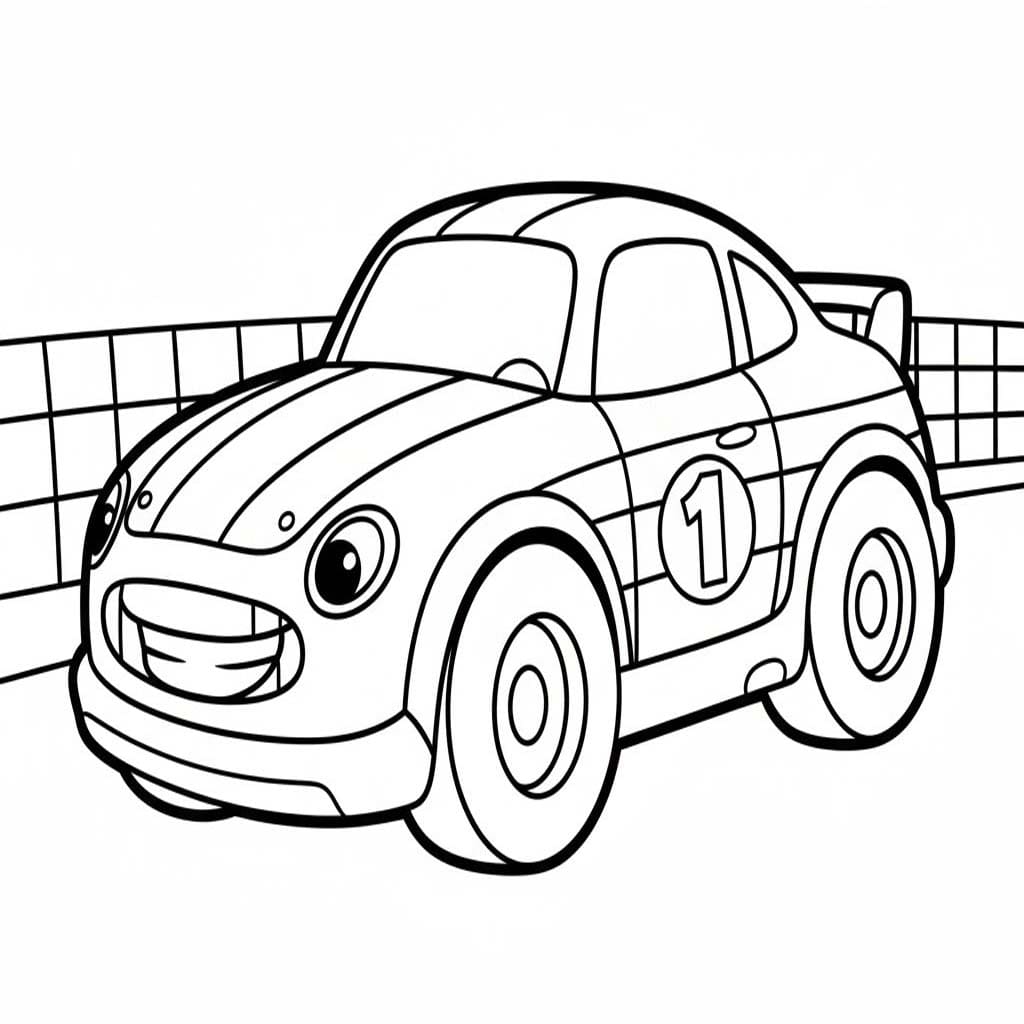 Tekenen Raceauto gratis afdrukbaar