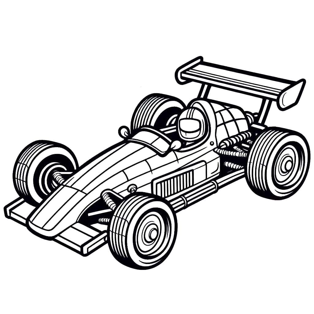 Tekenen Raceauto gratis afdrukbaar simpel