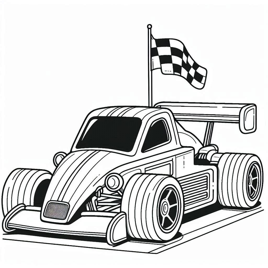 Tekenen Raceauto gratis simpel