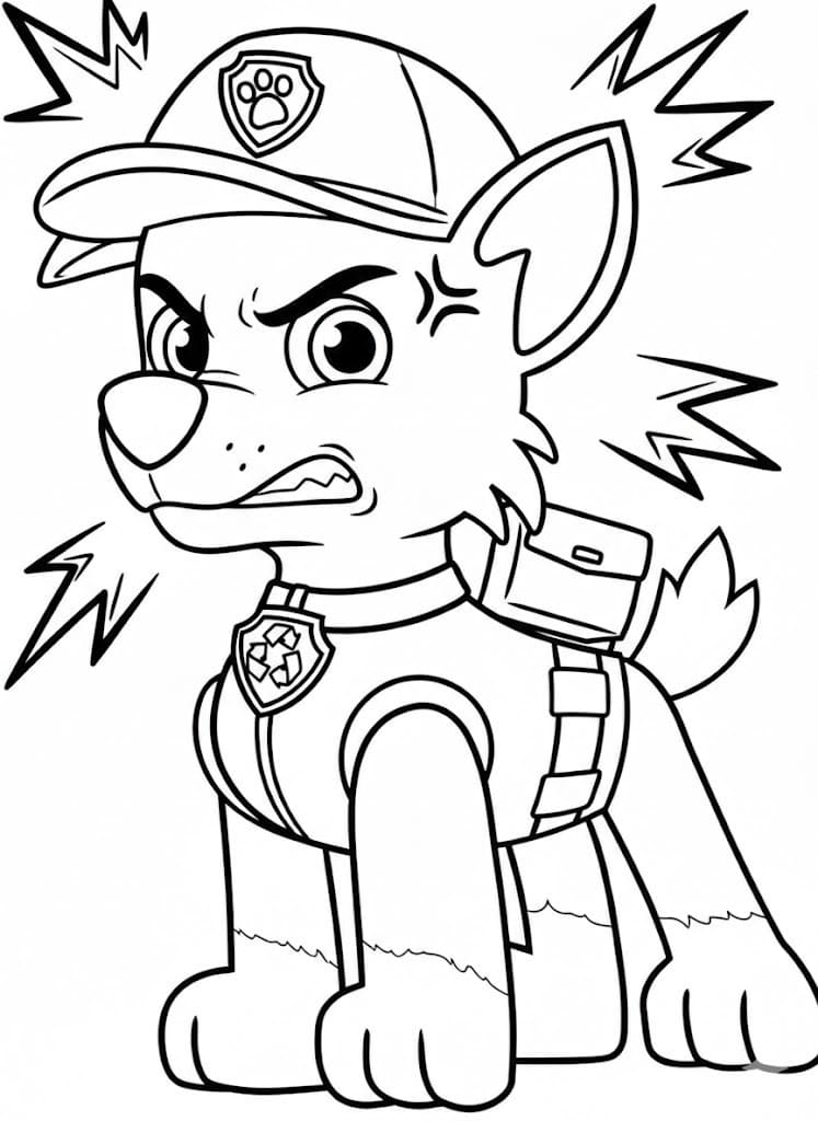Tekenen Rocky Paw Patrol afdrukbaar