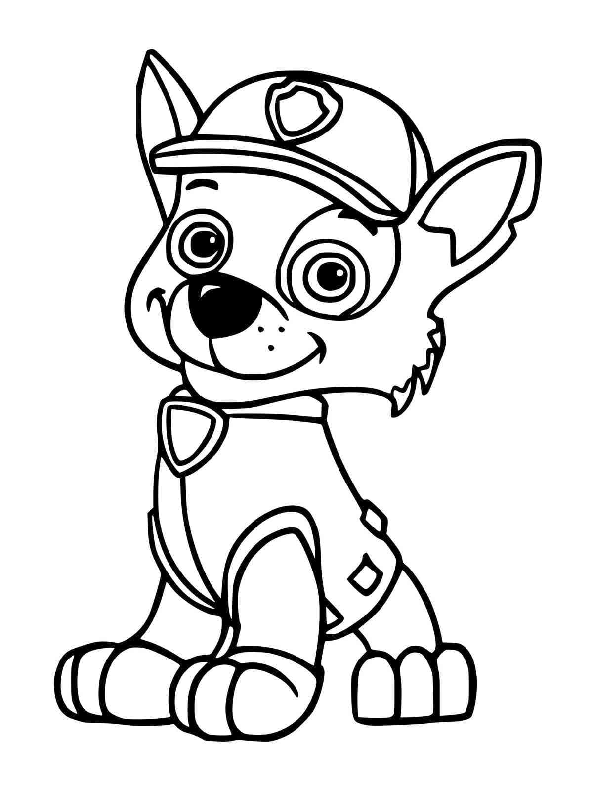 Tekenen Rocky Paw Patrol gratis afdrukbaar eenvoudig
