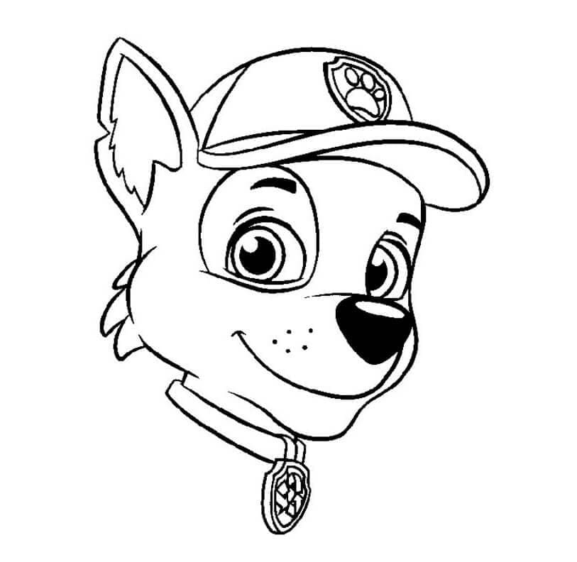 Tekenen Rocky Paw Patrol gratis afdrukbaar simpel