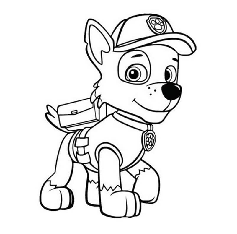 Tekenen Rocky Paw Patrol gratis eenvoudig