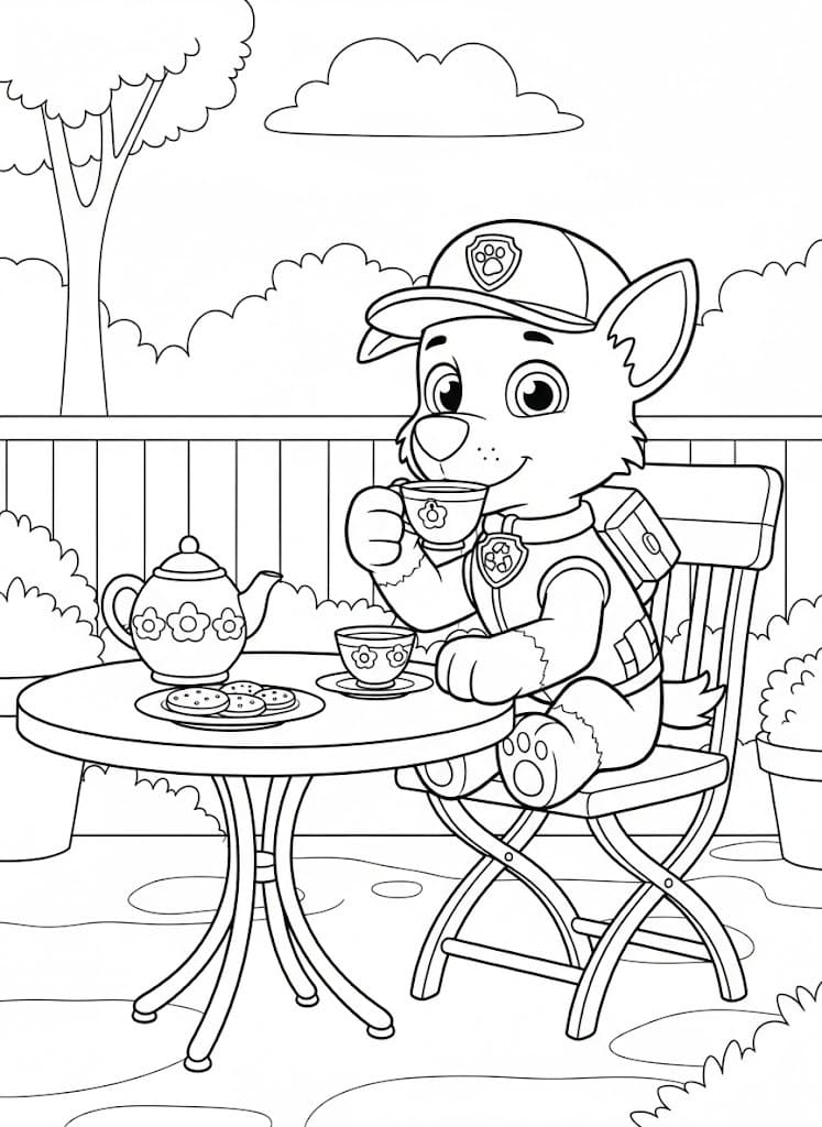 Tekenen Rocky Paw Patrol voor kinderen