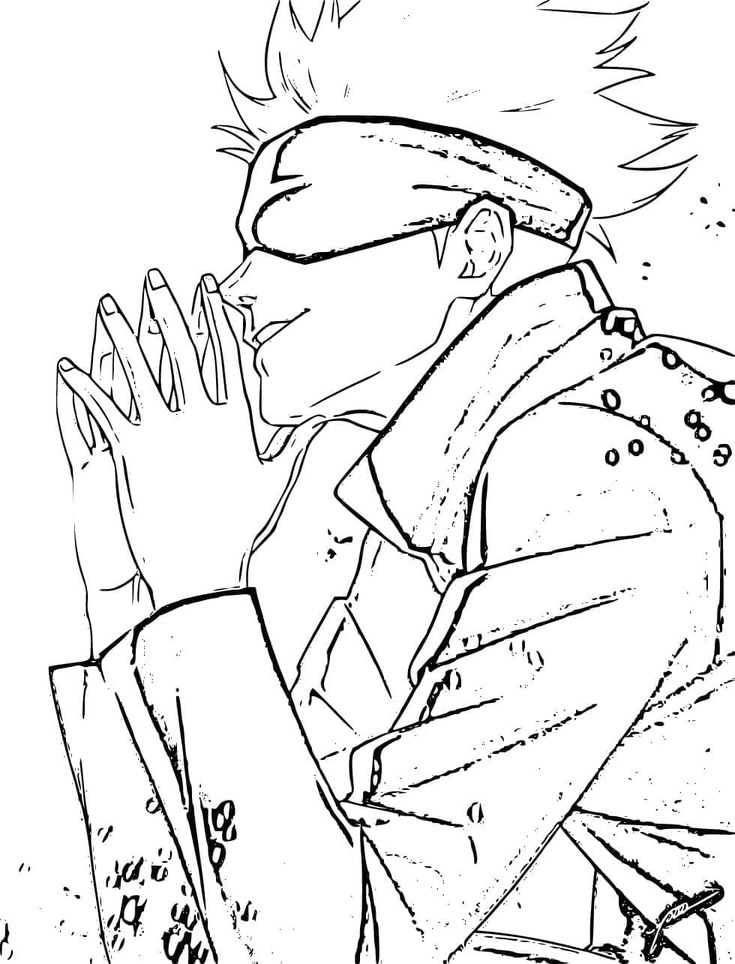 Tekenen Satoru Gojo afdrukbaar basis