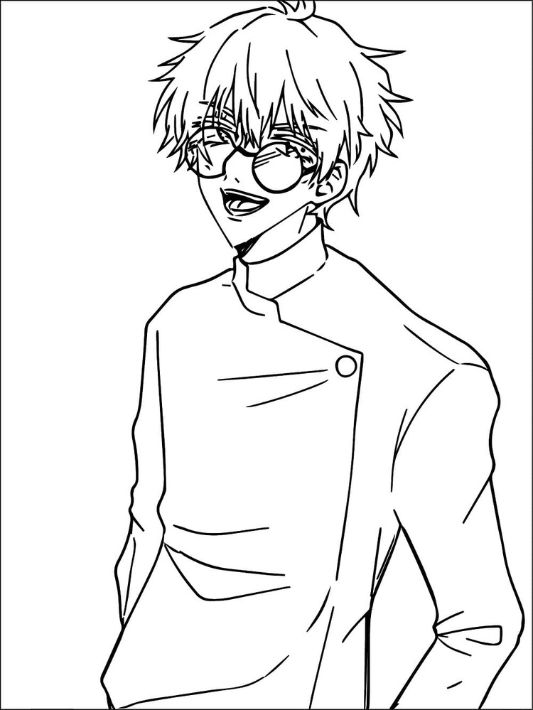 Tekenen Satoru Gojo afdrukbaar