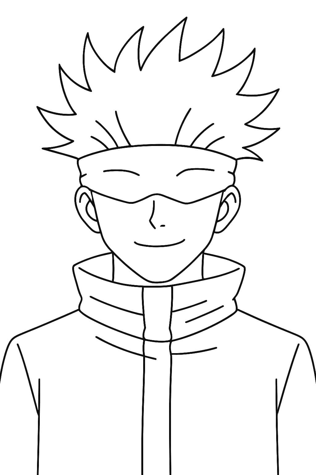 Tekenen Satoru Gojo afdrukbaar simpel